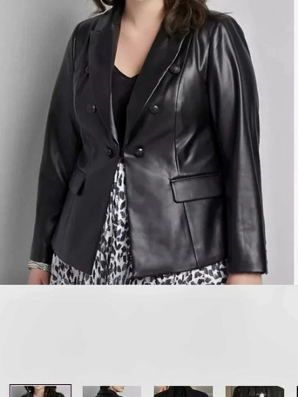 Lane Bryanblack Leather Blazer Women's Black Size 12